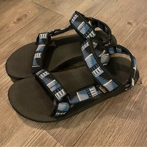 Tevas Men’s Sandals, Size 8, Blue and Grey